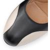 imageMona flying Womens Retro Dress Pumps 7cm Chunky Heel Leather Dressy Shoes for LadiesBlack Beige