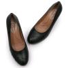 imageMona flying Womens Retro Dress Pumps 7cm Chunky Heel Leather Dressy Shoes for LadiesDeep Black