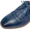 imageMona flying Womens Tassel Oxfords Derby Comfortable Lace up Leather Flat Office Work Shoes for LadiesBlue