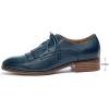 imageMona flying Womens Tassel Oxfords Derby Comfortable Lace up Leather Flat Office Work Shoes for LadiesBlue