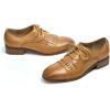 imageMona flying Womens Tassel Oxfords Derby Comfortable Lace up Leather Flat Office Work Shoes for LadiesBrown