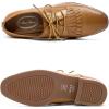 imageMona flying Womens Tassel Oxfords Derby Comfortable Lace up Leather Flat Office Work Shoes for LadiesBrown