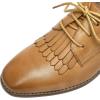 imageMona flying Womens Tassel Oxfords Derby Comfortable Lace up Leather Flat Office Work Shoes for LadiesBrown