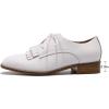 imageMona flying Womens Tassel Oxfords Derby Comfortable Lace up Leather Flat Office Work Shoes for LadiesOffwhite