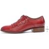 imageMona flying Womens Tassel Oxfords Derby Comfortable Lace up Leather Flat Office Work Shoes for LadiesRed