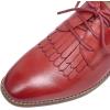 imageMona flying Womens Tassel Oxfords Derby Comfortable Lace up Leather Flat Office Work Shoes for LadiesRed
