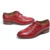imageMona flying Womens Tassel Oxfords Derby Comfortable Lace up Leather Flat Office Work Shoes for LadiesRed