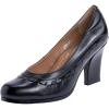 imageMona flying Womens Leather Closed Round Toe 3 inch Chunky High Heel Pumps Office Work Dress Shoes for LadiesBlack