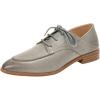 imageMona flying Womens Pointed Toe Oxfords Derby Retro Lace up Leather Flat Office Work Shoes for LadiesGrayness