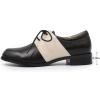 imageMona flying Womens Handmade Two Tone Dress Oxfords Derby Comfy Lace up Leather Shoes for LadiesBlack Offwhite