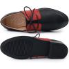 imageMona flying Womens Handmade Two Tone Dress Oxfords Derby Comfy Lace up Leather Shoes for LadiesBlackRed