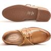 imageMona flying Womens Handmade Two Tone Dress Oxfords Derby Comfy Lace up Leather Shoes for LadiesBrownish