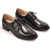 imageMona flying Womens Handmade Two Tone Dress Oxfords Derby Comfy Lace up Leather Shoes for LadiesDeep Black