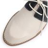 imageMona flying Womens Handmade Two Tone Dress Oxfords Derby Comfy Lace up Leather Shoes for LadiesOffwhite Black