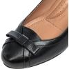 imageMona flying Womens Leather 5 cm Pump Chunky Med Heel Round Toe Office Dress Shoes for LadiesBlack