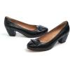 imageMona flying Womens Leather 5 cm Pump Chunky Med Heel Round Toe Office Dress Shoes for LadiesBlack