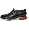 imageMona flying Womens Leather Perforated Laceup Oxfords Brogue Wingtip Derby Shoes for ladis WomenBlackRed