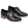 imageMona flying Womens Leather Perforated Laceup Oxfords Brogue Wingtip Derby Shoes for ladis WomenBlackRed