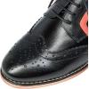 imageMona flying Womens Leather Perforated Laceup Oxfords Brogue Wingtip Derby Shoes for ladis WomenBlackRed
