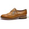 imageMona flying Womens Leather Perforated Laceup Oxfords Brogue Wingtip Derby Shoes for ladis WomenBrown