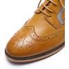 imageMona flying Womens Leather Perforated Laceup Oxfords Brogue Wingtip Derby Shoes for ladis WomenBrown