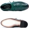imageMona flying Womens Leather Perforated Laceup Oxfords Brogue Wingtip Derby Shoes for ladis WomenGreen
