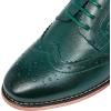 imageMona flying Womens Leather Perforated Laceup Oxfords Brogue Wingtip Derby Shoes for ladis WomenGreen