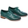 imageMona flying Womens Leather Perforated Laceup Oxfords Brogue Wingtip Derby Shoes for ladis WomenGreen