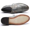 imageMona flying Womens Leather Perforated Laceup Oxfords Brogue Wingtip Derby Shoes for ladis WomenGrey