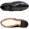 imageMona flying Womens Leather Perforated Laceup Oxfords Brogue Wingtip Derby Shoes for ladis WomenInk Black