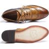 imageMona flying Womens Stacked Heel Wingtip Oxfords Ladies Comfortable Laceup Leather Brogue ShoesBrownblue