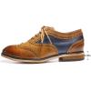 imageMona flying Womens Stacked Heel Wingtip Oxfords Ladies Comfortable Laceup Leather Brogue ShoesBrownblue