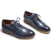 imageMona flying Womens Stacked Heel Wingtip Oxfords Ladies Comfortable Laceup Leather Brogue ShoesDark Blue
