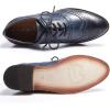 imageMona flying Womens Stacked Heel Wingtip Oxfords Ladies Comfortable Laceup Leather Brogue ShoesDark Blue