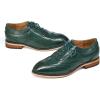 imageMona flying Womens Stacked Heel Wingtip Oxfords Ladies Comfortable Laceup Leather Brogue ShoesDark Green