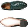 imageMona flying Womens Stacked Heel Wingtip Oxfords Ladies Comfortable Laceup Leather Brogue ShoesDark Green