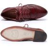 imageMona flying Womens Stacked Heel Wingtip Oxfords Ladies Comfortable Laceup Leather Brogue ShoesGarnet