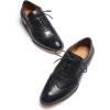 imageMona flying Womens Stacked Heel Wingtip Oxfords Ladies Comfortable Laceup Leather Brogue ShoesPure Black
