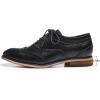 imageMona flying Womens Stacked Heel Wingtip Oxfords Ladies Comfortable Laceup Leather Brogue ShoesPure Black