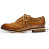 imageMona flying Womens Stacked Heel Wingtip Oxfords Ladies Comfortable Laceup Leather Brogue ShoesTan