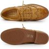 imageMona flying Womens Wingtip Oxfords Brogue Comfortable Handmade Lace up Leather Shoes for LadiesBrown