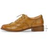 imageMona flying Womens Wingtip Oxfords Brogue Comfortable Handmade Lace up Leather Shoes for LadiesBrown