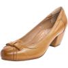 imageMona flying Womens Leather 5 cm Pump Chunky Med Heel Round Toe Office Dress Shoes for LadiesBrown