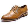 imageMona flying Womens Leather Perforated Laceup Oxfords Brogue Wingtip Derby Shoes for ladis WomenBrown