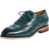 imageMona flying Womens Stacked Heel Wingtip Oxfords Ladies Comfortable Laceup Leather Brogue ShoesDark Green