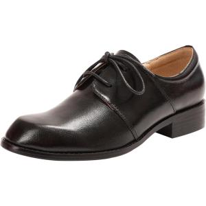 imageMona flying Womens Handmade Two Tone Dress Oxfords Derby Comfy Lace up Leather Shoes for LadiesDeep Black
