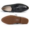 imageMona flying Leather Flat Oxfords for Women Lace up Brogue Wingtips for LadiesBlack