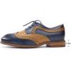 imageMona flying Leather Flat Oxfords for Women Lace up Brogue Wingtips for LadiesBlue Brown