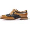 imageMona flying Leather Flat Oxfords for Women Lace up Brogue Wingtips for LadiesBrown Black