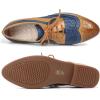 imageMona flying Leather Flat Oxfords for Women Lace up Brogue Wingtips for LadiesBrown Blue